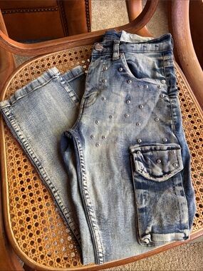 FWRD Denim embellished cargo jeans